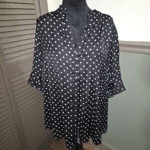 Cupcakes & Cashmere Black and White Polka Dot Blouse
